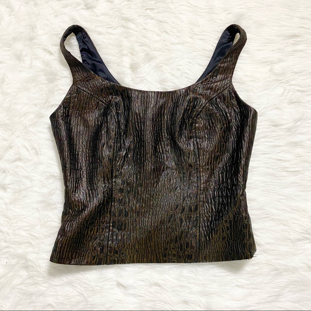 DONALD DEAL Brown Print Top